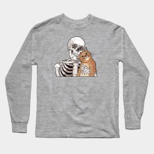 Orange tabby cat friend Long Sleeve T-Shirt